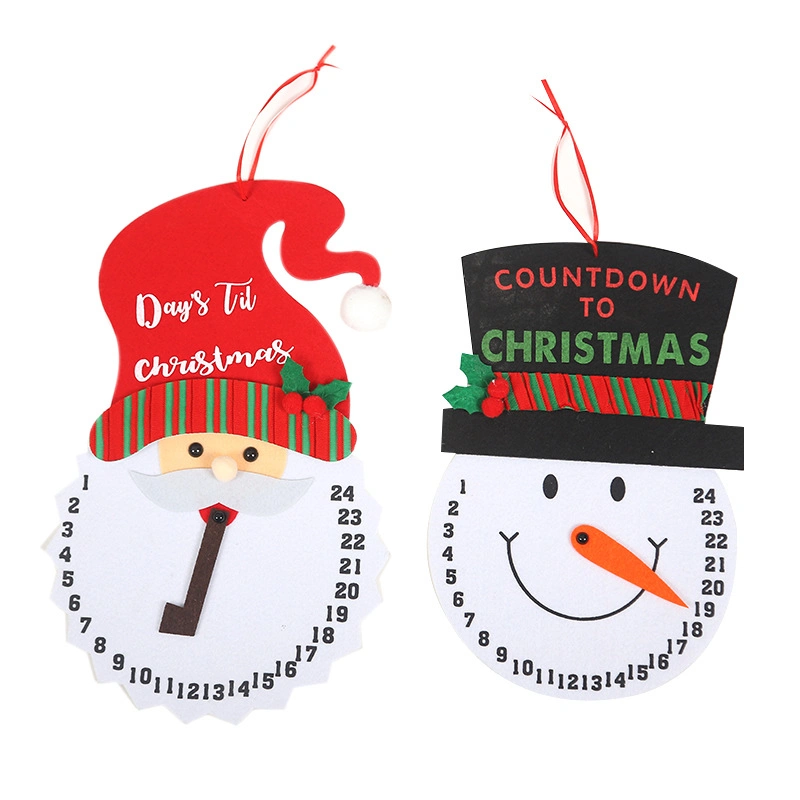 2023 New Fashion Style Countdown Christmas Calendar Pendant Hanging Decoration with Santa Snowman Ornaments for Indoor Decor