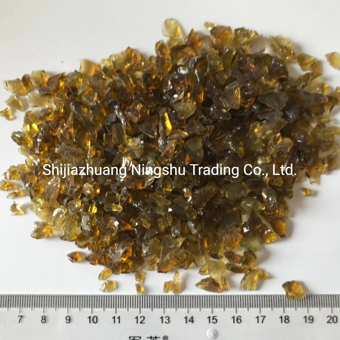 Crushed Brown Amber Glass Chips for Epoxy Terrazzo Flooring, Terrazzo Countertops, Landscaping