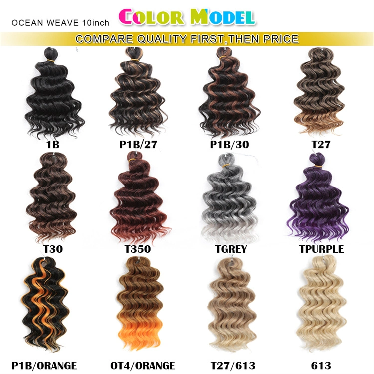 Deep Wave Crochet Hair Extension Ombre Blonde Ocean Wave Synthetic Hair