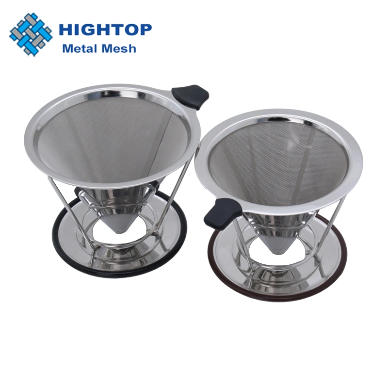 Portable Stainless Steel Reusable Metal Coffee Filter with Removable Cup Holder