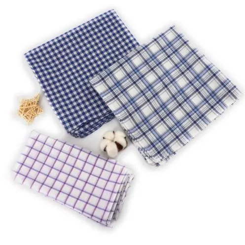 High Quality Hanky Men Striped Printing 100% Cotton Handkerchief