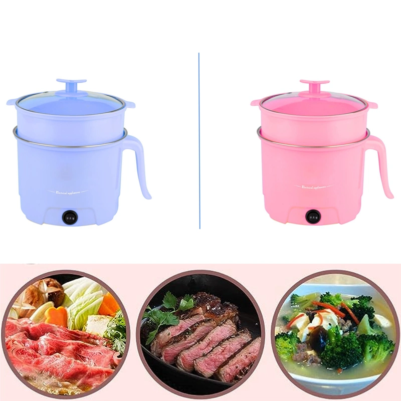 Household Item Electric Steamer Wok 1.2L Cooking Pot Nonstick Frying Pan Electric Multi Cooker Mini Cookware Hot Pot Electric Pots