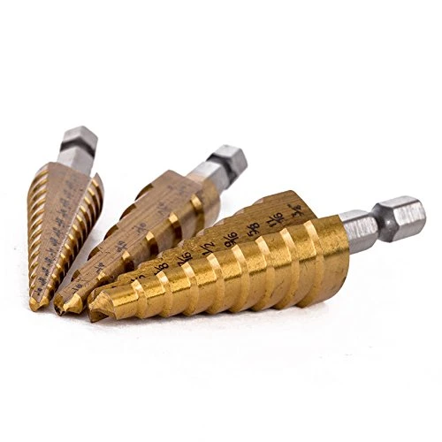 High Speed Hex Shank HSS Titanium Step Drill Bit for Metal