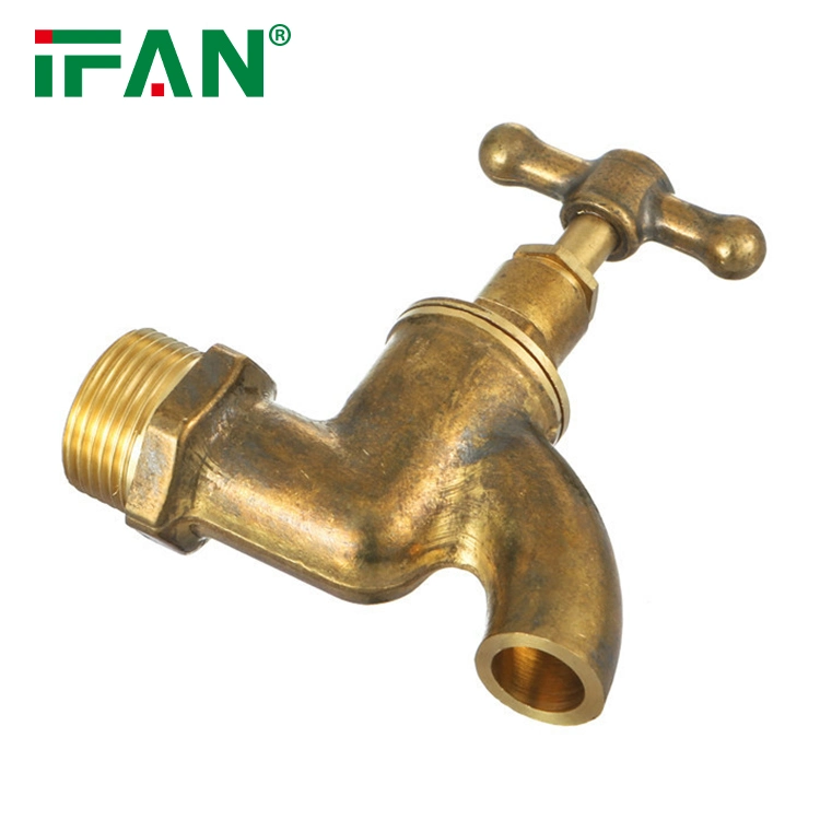 Ifan 1/2-3/4" Szie Customized Brass Bibcock Yellow Wholesale/Supplier Brass Faucet