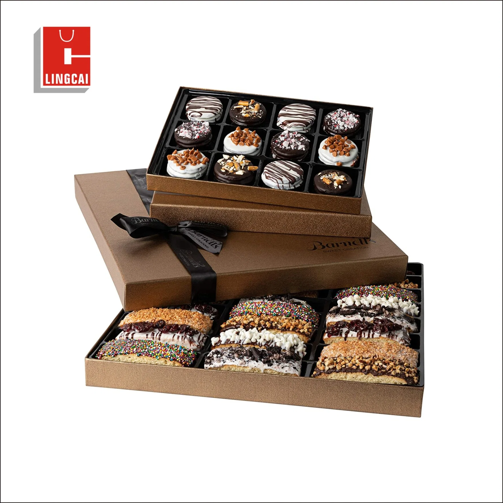 Custom Printed 2 4 6 Sweet Chocolate Candy Dates Cake Macaroon Take Away Food Packaging Gift Box with Lid