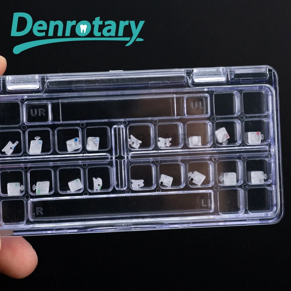 Hot! Dental Consumables Orthodontic Dental Ceramic Brackets Aethetics Roth Slide 022 Ortho Mesh Base Creamic Brackets for Dentist