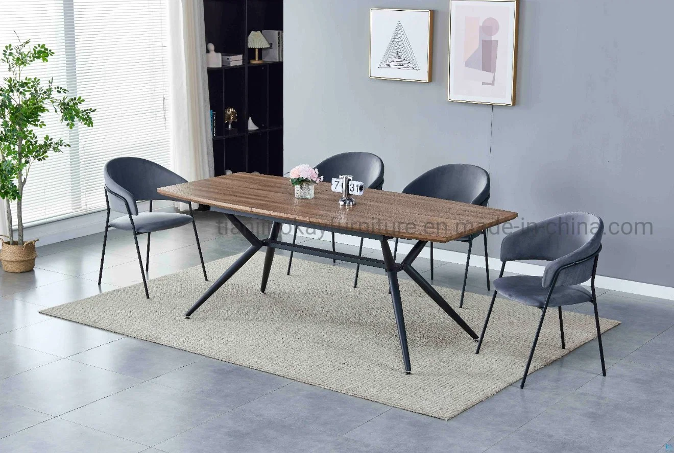 Dining Room Furniture Home Cheap Malaysia Luxury Epoxy Extendable 4 Chairs Modern India Stainless Steel Wooden Dining Table Set