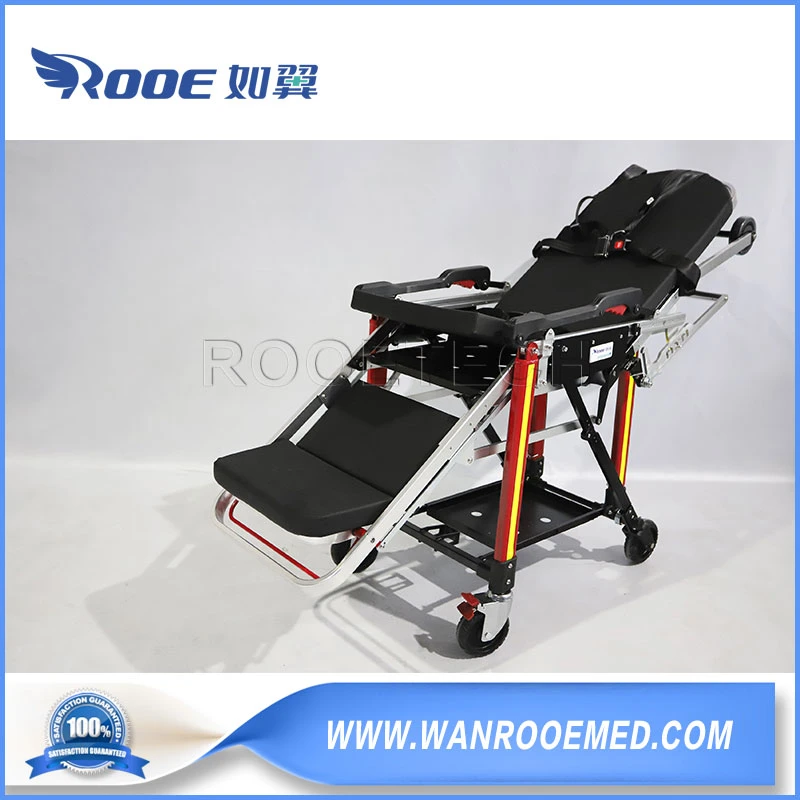 5 Positions Adjustable Patient Transport Ambulance Stretcher Chair with Gas Spring Structure Backrest