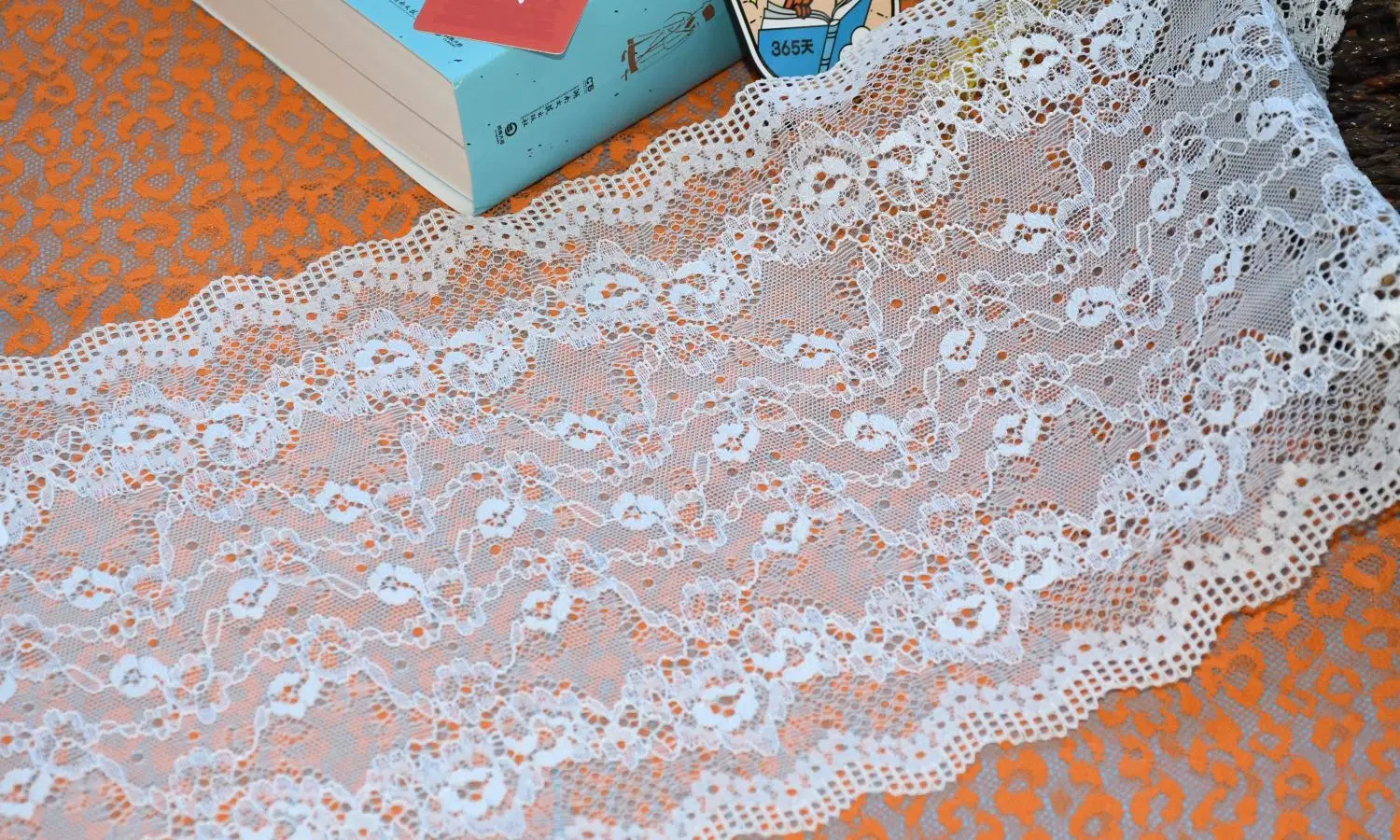 90%Nylon 10%Elastane Stretch Lace Trim Fabric for Wedding Dress