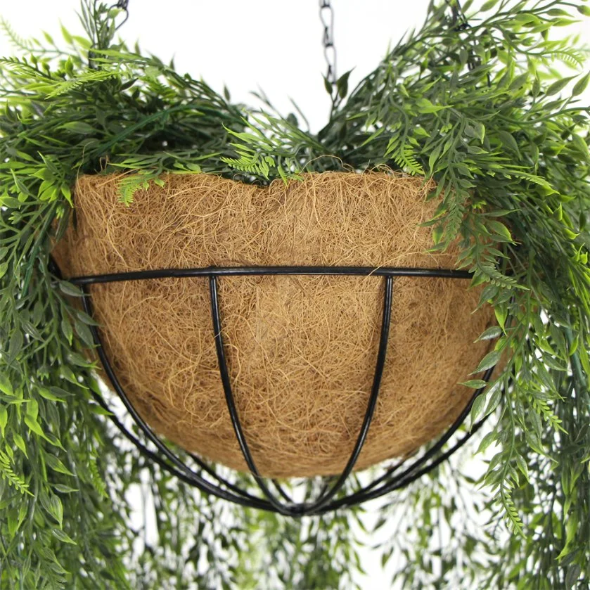 Lifelike 130cm Plastic Artificial Wall Hanging Outdoor Plant Basket for Indoor Hotel Decoration