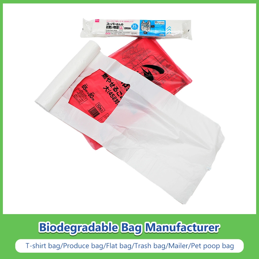 Pbat+amidon de maïs biodégradable compostable jaune inodore sacs de légumes d'hôpital