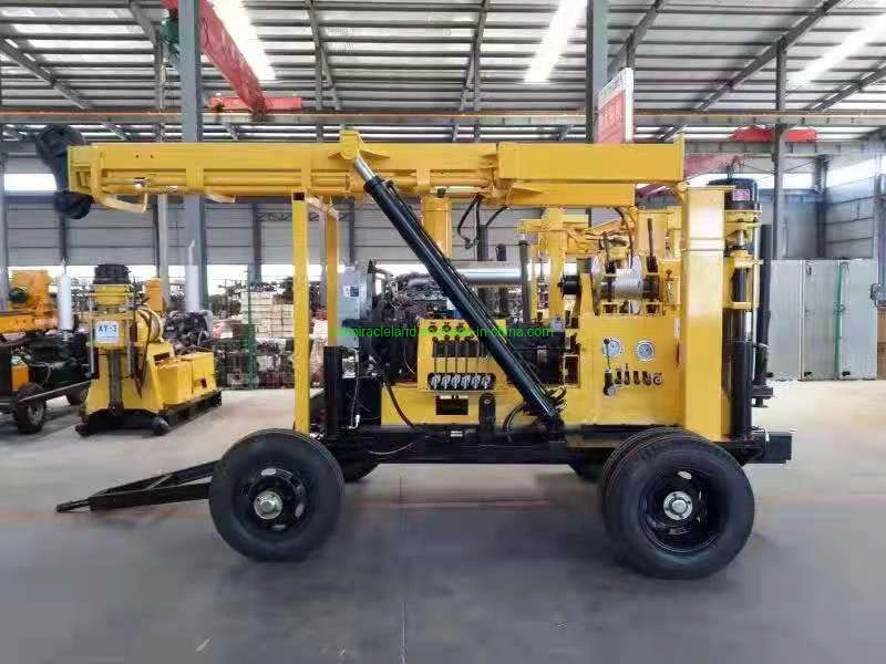 Wheel Trailer Mounted Hydraulic Geological Geotechnical Exploration Core Drill Machine/Water Well Borehole Drilling Rig (300m-600m)