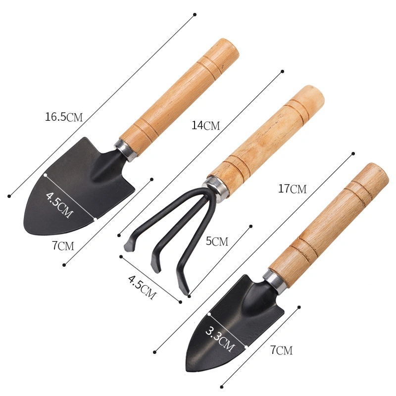 Small Garden Trowel Rake Wood Handle Hand Shovel Gardening Tools