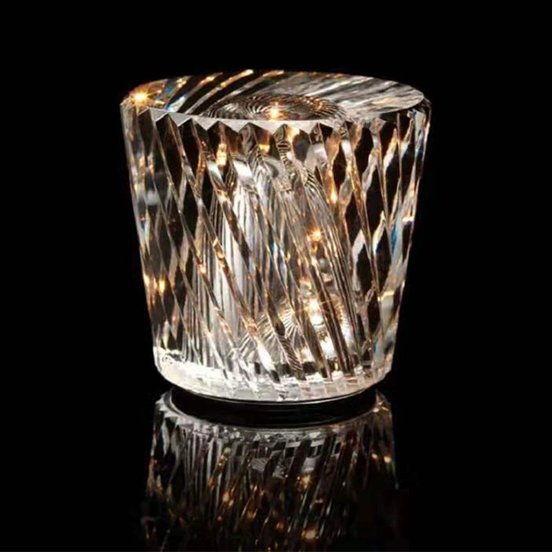 Crystal Diamond Rechargeable Table Lamp, Diammable 3 Colors LED Night Light for House Bar KTV Bedroom Decoration