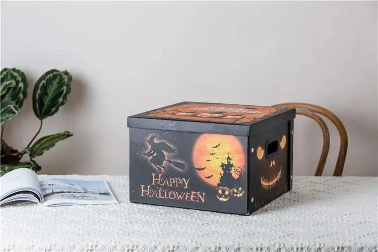 Style moderne et attrayant de l'artisanat d'Halloween décoratives Boîte de rangement pliable