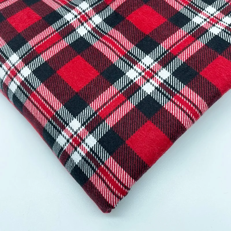 Wholesale/Supplier 100% Cotton Printed Check Style Flannel Shirting Fabric