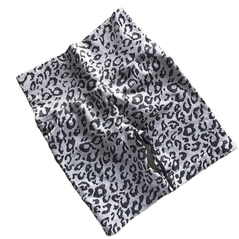 Sq0329 Mujer Leopardo de cintura alta sin problemas de impresión de no ver a través del Yoga Yoga en bicicleta de ejercicios atléticos Shorts Shorts corriendo