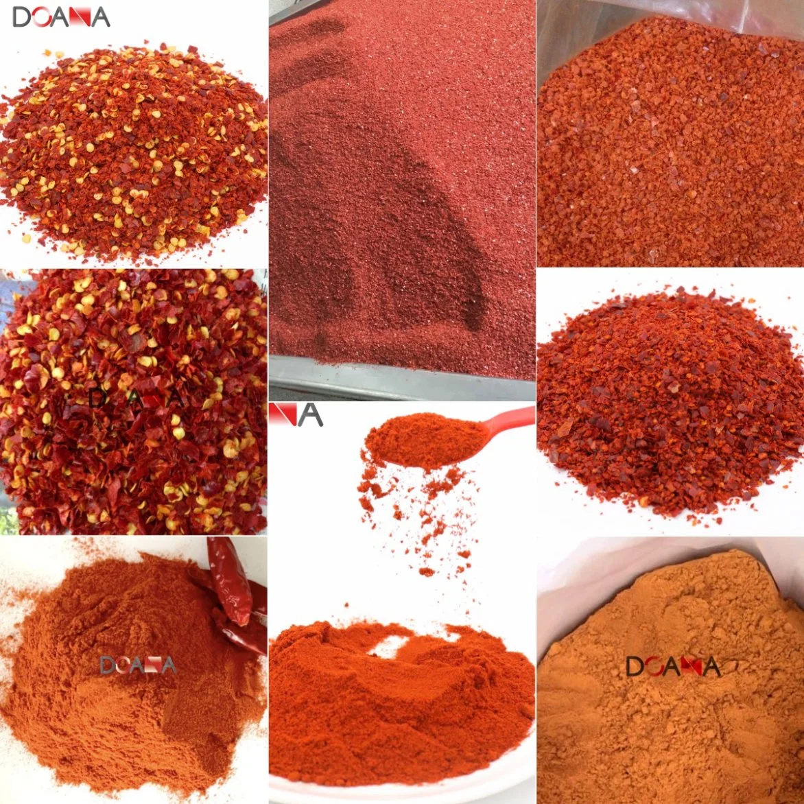 Fábrica China producir Picantes malla 8 Ají triturado, 3mm de malla de hojuelas de Chile, 70 de chili en polvo