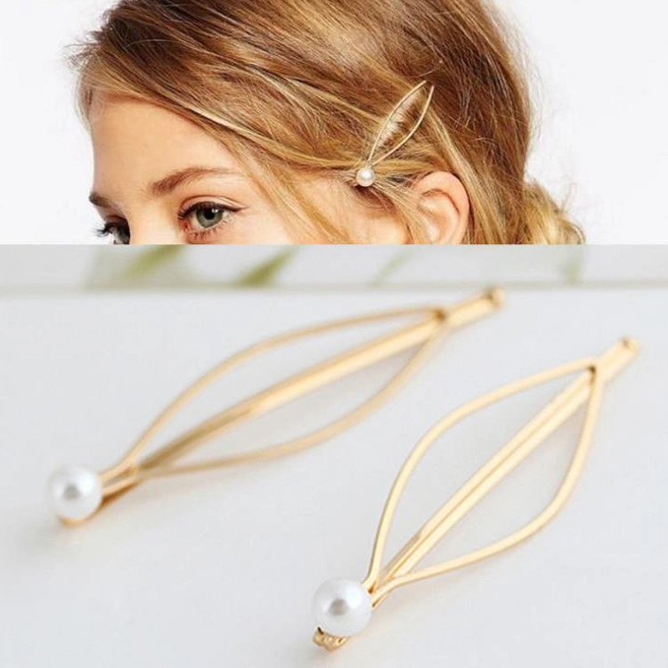 Dainty Pearl Geometric Hairpin Hair Clip Clamps Accessories