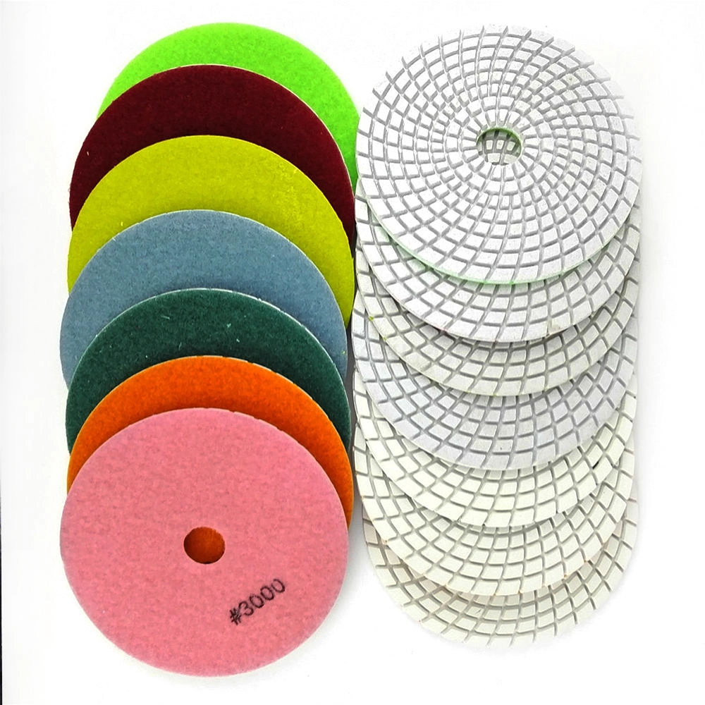 4 Inch 100 mm Grinding Wheel Diamond Flexible Wet Polishing Pad for Granite Marble Surface Polishing