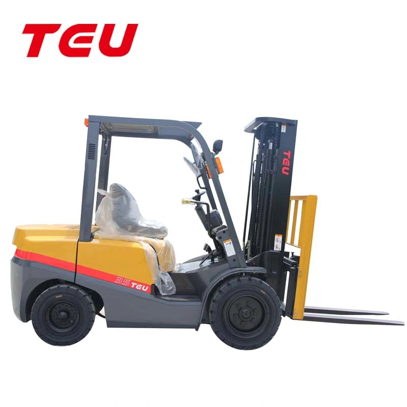 China Teu 3.5t Diesel Carretilla Elevadora Diesel Hidráulica Automática, Motor Japonés y Chino