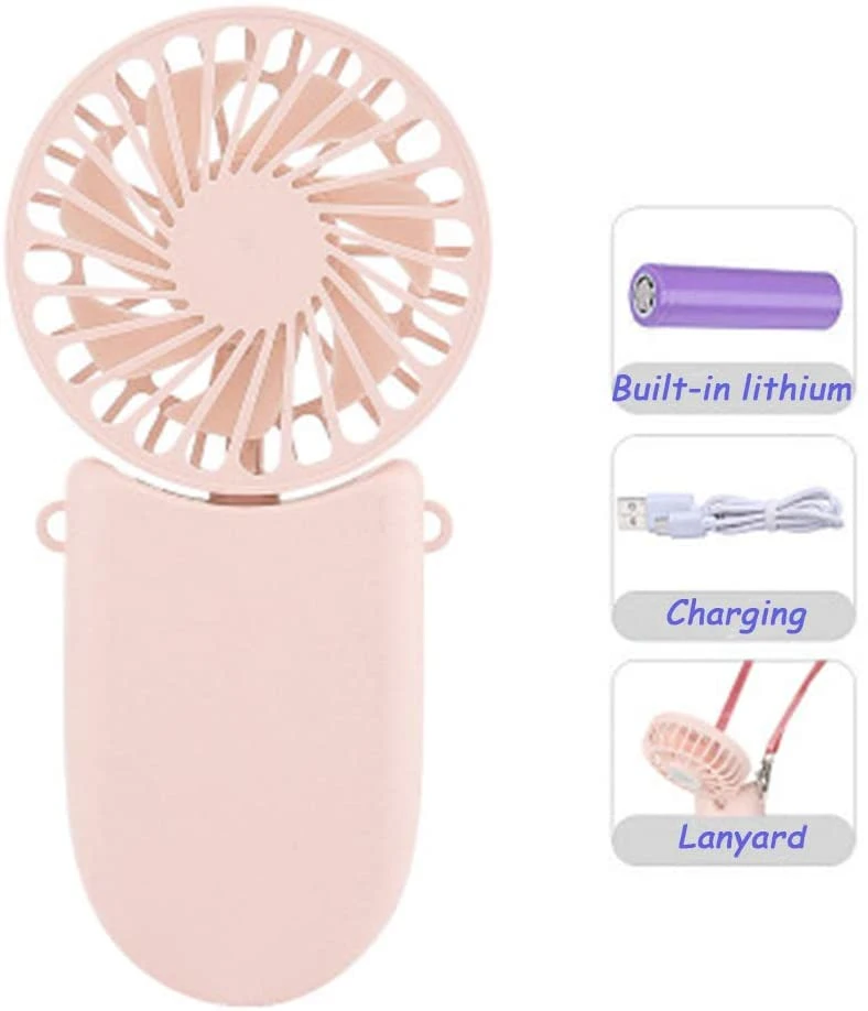 Handheld Fan Mini Portable Fan Powerful Small Personal Fans Speed Adjustable Rechargeable Battery Operated Eyelash Fan for Kids Indoor Outdoor Travel Pink