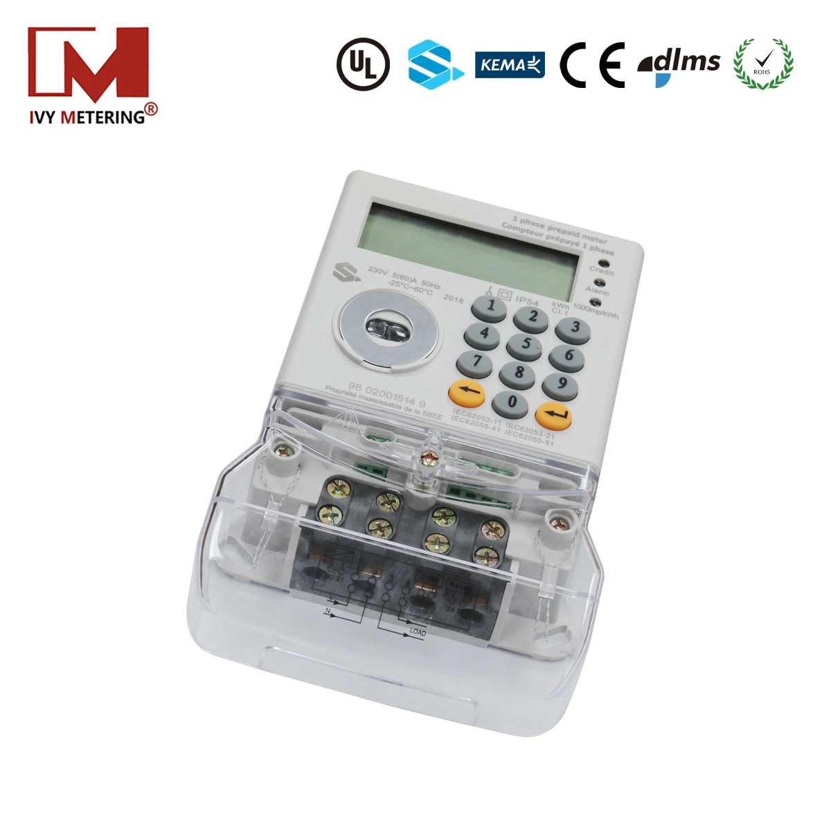 Suspension Type 60A Prepaid Remote Control Digital RF Power Meter