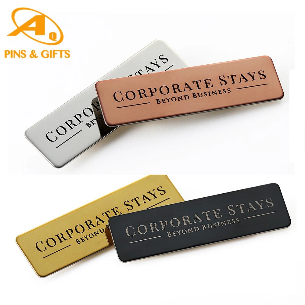 Precision Metal Engraved Plate Logo Good Quality Free Sample Personalized Laser Etched Stainless Steel Label Badge Name (ID) Tag