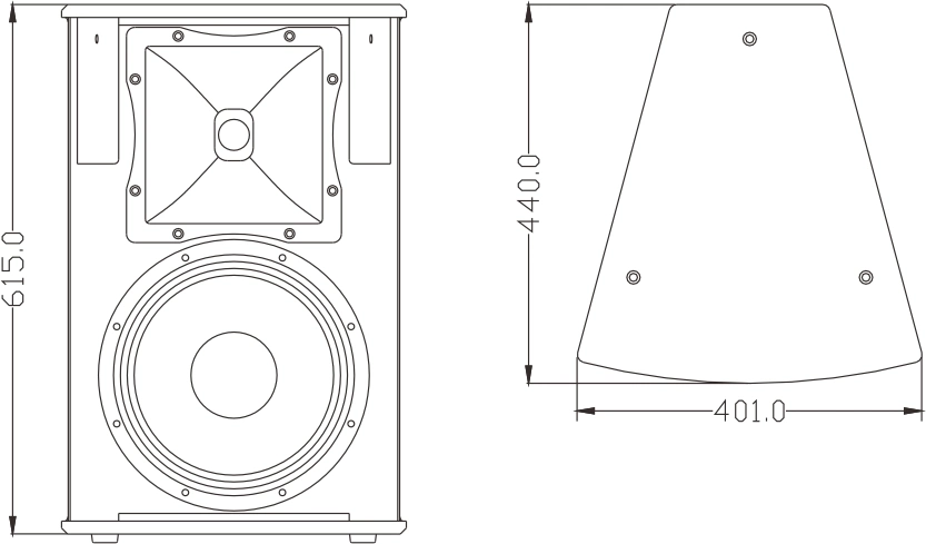 Professional Audio Studio 12 Inch Speaker for Indoor Installation