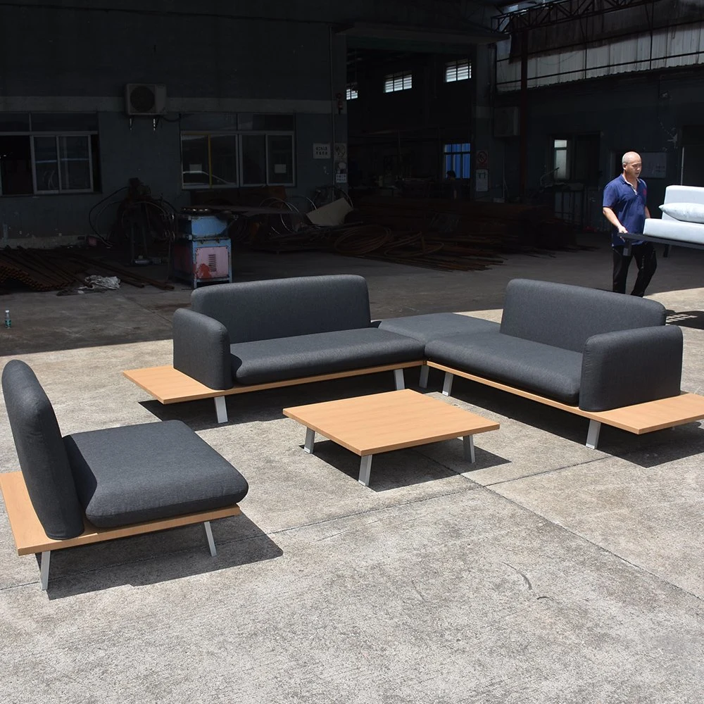 Wholesale/Suppliers Quality Hotel Home Patio Aluminium Wood Modular Sofa Set Outdoor Garden Furniture