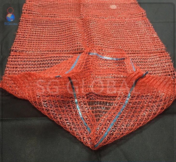 Grs SGS CE Approved Factory Wholesale/Supplier Price Onion Potato Garlic Vegetable Orange Lemon Fruit Packaging Mesh Net Sack HDPE Red Raschel Bag with Drawstring