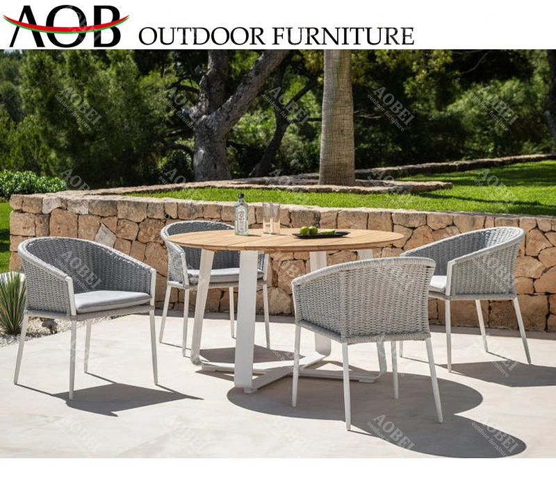 Modern Garden Exterior Home Outdoor Hotel Bar Beach Restaurant Fabric Dining Chair Table Furniture Set