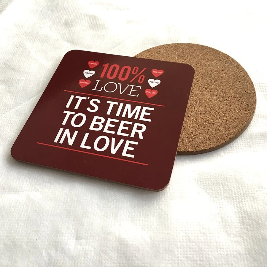 Custom Hardboard Cork Backed Coasters for Business Gifts