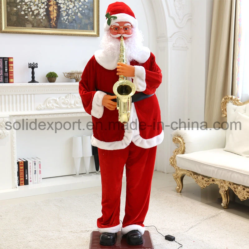 1.8m Electric Saxophone Music Dancing Santa Claus Christmas Decoration