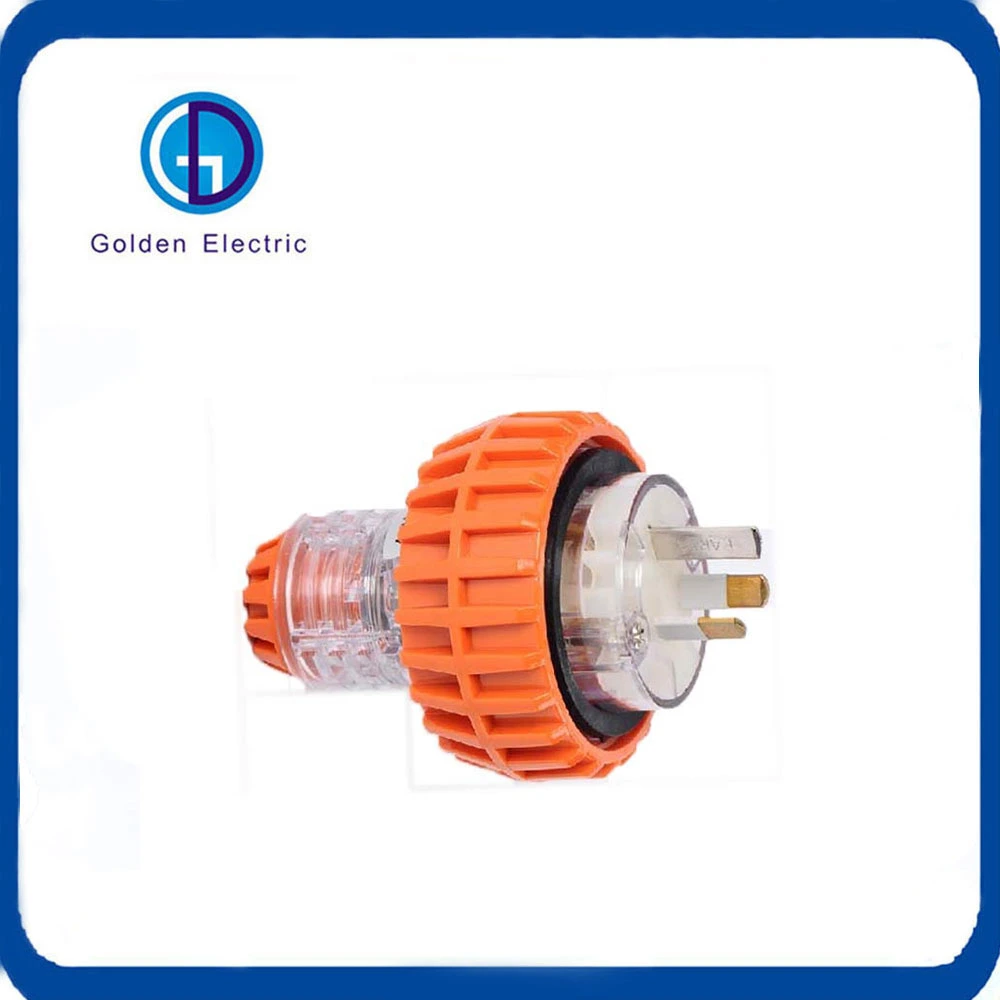 250V 10A 13A 15A Australia Waterproof Single Phase 3 Flat Pin Plug Electrical Au Plug Adaptor IP66 Industrial Plug