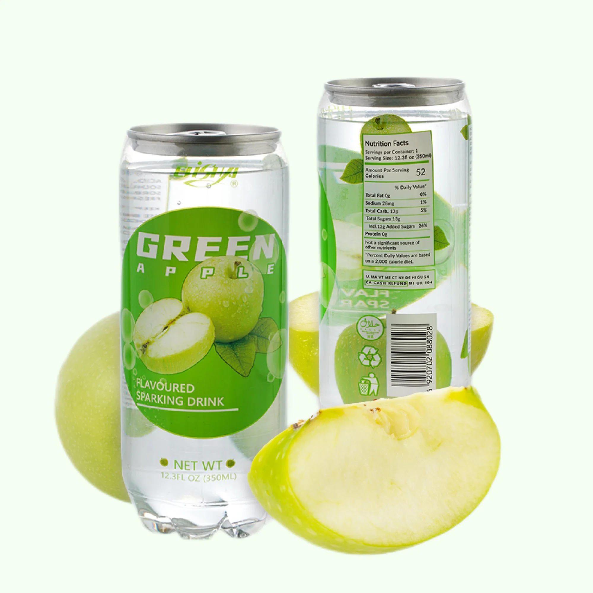 350ml Tin transparente bebida carbonatada agua con espumoso con fruta Sabor