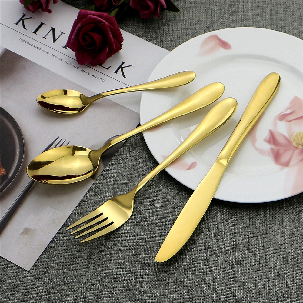 304 Gold Plated Stainless Steel Flatware for Wedding