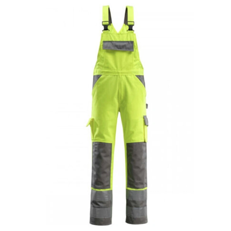 Babero de alta visibilidad Pantalón Impermeable de seguridad de trabajo Hi Vis reflectante resistente al agua Mono de trabajo para hombres