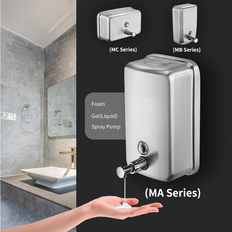 Stainless Steel Commercial Wall Mounted Soap Dispenser Pump Manual Foam Soap Dispenser