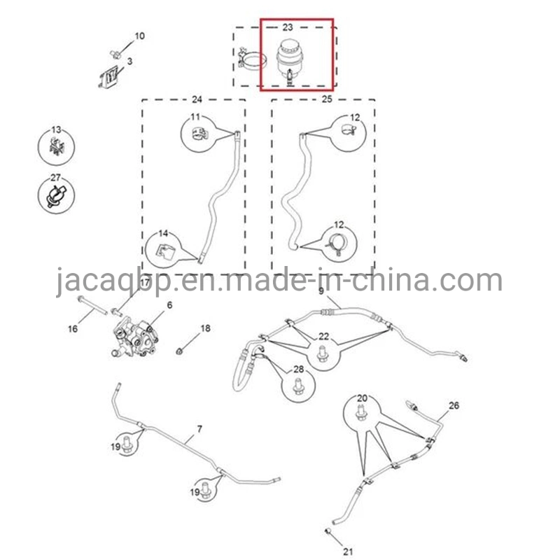 Auto Parts Steering System Steering Pump Oil Tank for Chinese Saic Roewe Mg3 Part No. 10098539