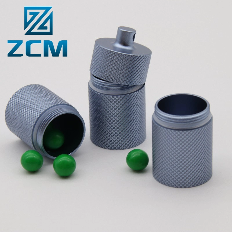 Shenzhen Custom Size Logo Outdoor Small Mini Metal Pill Case CNC Machined Diamond Knurling Brass/Stainless Steel/Copper/Aluminum Container