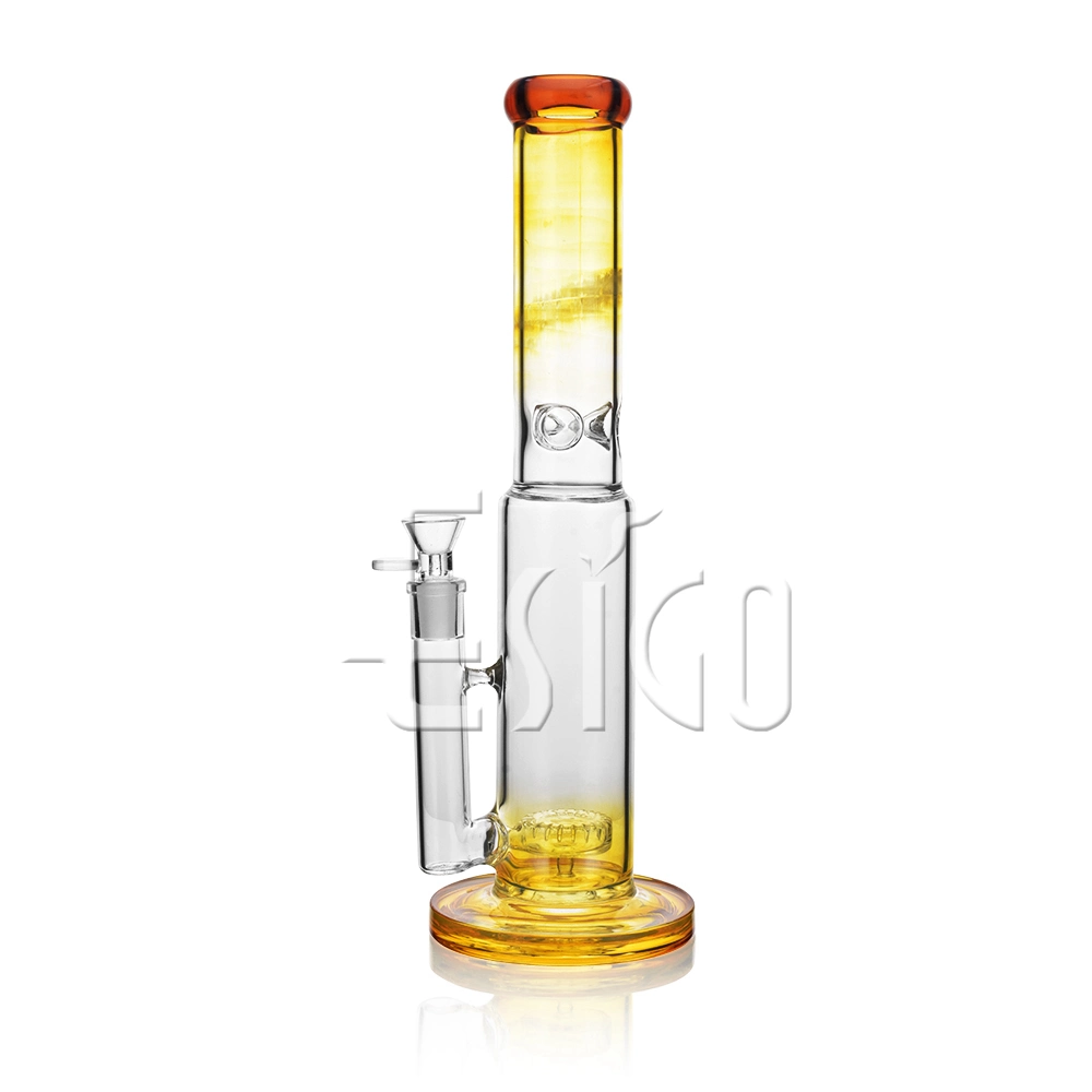 Esigo Stock Clearance Special Offer Glass Water Pipe Hookah Shisha DAB Rig High-End Electroplate Color Straight Tube Wholesale/Supplier Glass Smoking Pipe