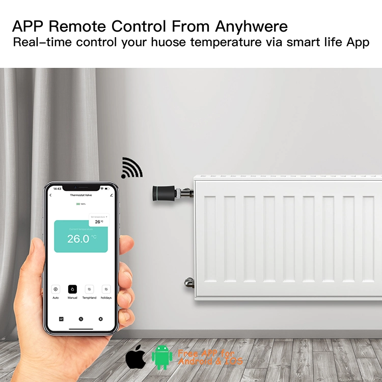 Ajustable Google programable Tuya WiFi Zigbee Trv radiador termostático inteligente Termostato de válvula