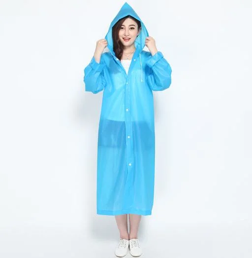 Custom Cheap Outdoor Transparent Disposable Waterproof EVA Rainwear Unisex Adult Raincoat Rain Poncho