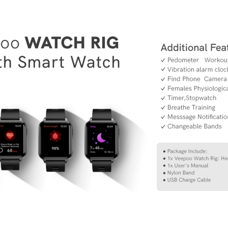 Bluetooth Smart Watch Can Be Touched to Measure Heart Rate