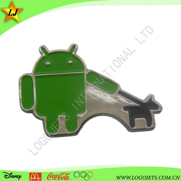 Fashion Customized Metal Iron Stamp Soft Enamel Android Souvenir Badge Lapel Pin Corporate Gift