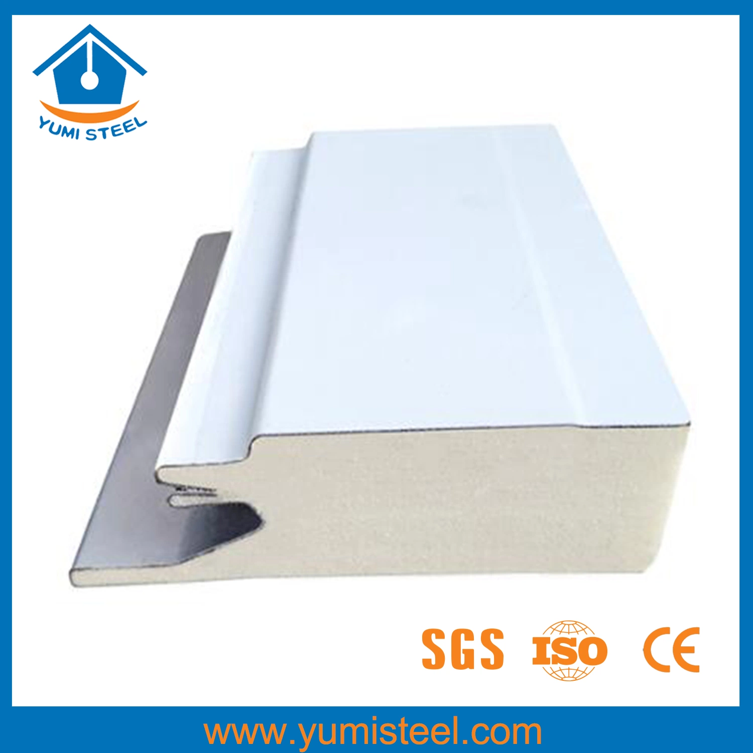 60mm Hidden Screw Joint PU Sandwich Wall Panel with Heat/Sound Insulation