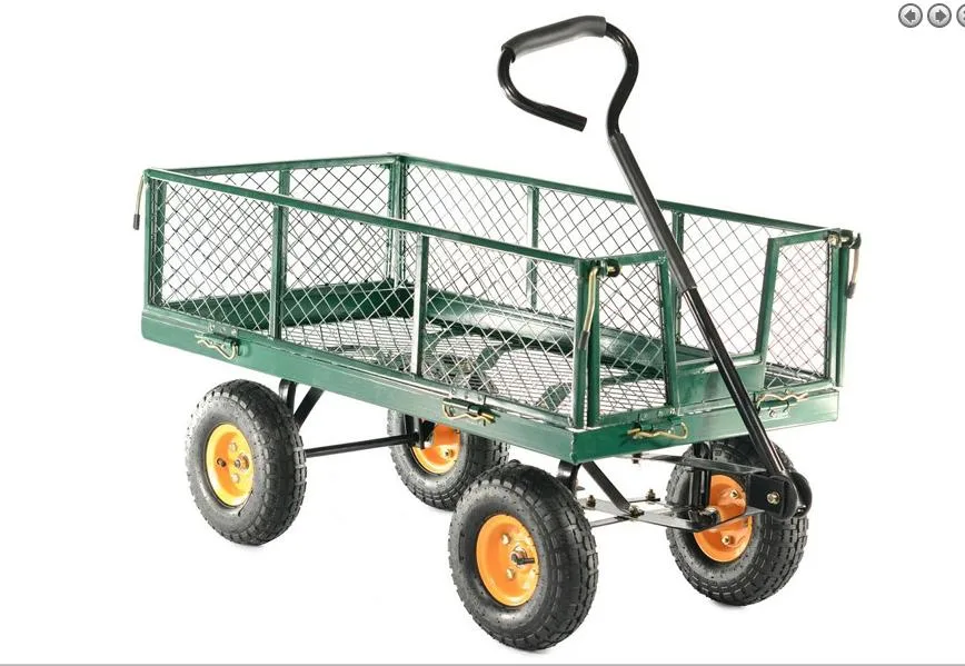 200kg Steel Utility Garden Tool Cart, Folding Garden Wagon Utility Trolley