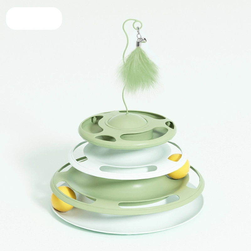New UFO Pet Poducts Supply Accessories Cat Carousel Toy Cat Amusement Plate Puzzle Interactive Leaky Food Carousel Pet Fun Cat Toy