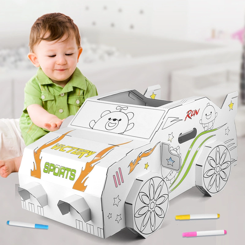 Носимый картона игрушки Doodle окраска DIY бумага краски Art Craft чертеж 3D ОКРАСКА головоломки игры автомобиля